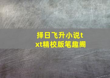 择日飞升小说txt精校版笔趣阁