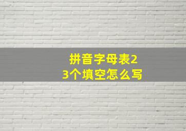 拼音字母表23个填空怎么写