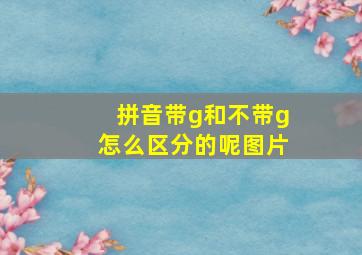 拼音带g和不带g怎么区分的呢图片