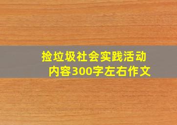 捡垃圾社会实践活动内容300字左右作文