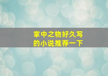 掌中之物好久写的小说推荐一下