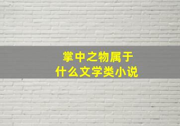 掌中之物属于什么文学类小说