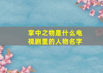 掌中之物是什么电视剧里的人物名字