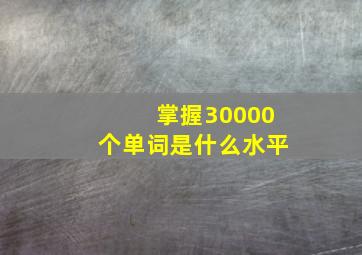 掌握30000个单词是什么水平