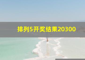 排列5开奖结果20300