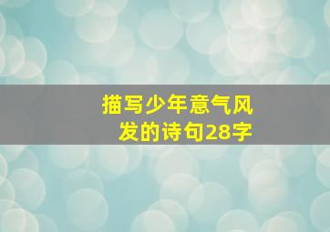 描写少年意气风发的诗句28字