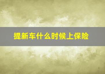 提新车什么时候上保险