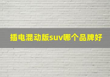 插电混动版suv哪个品牌好