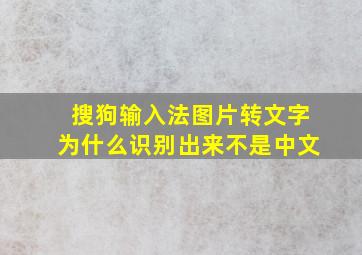 搜狗输入法图片转文字为什么识别出来不是中文