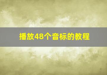 播放48个音标的教程