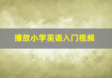 播放小学英语入门视频