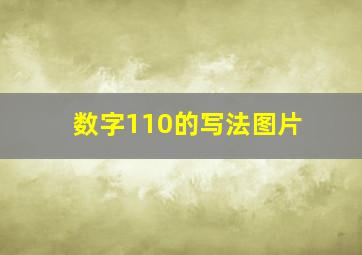 数字110的写法图片