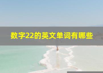 数字22的英文单词有哪些