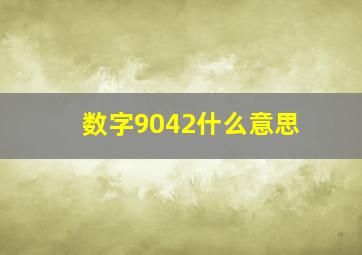 数字9042什么意思