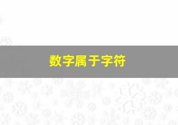 数字属于字符