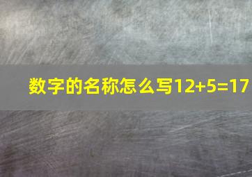 数字的名称怎么写12+5=17