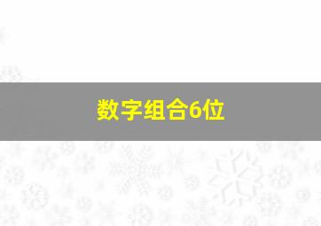 数字组合6位