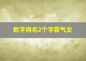 数字网名2个字霸气女