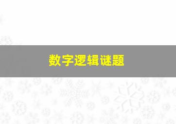 数字逻辑谜题