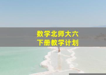 数学北师大六下册教学计划