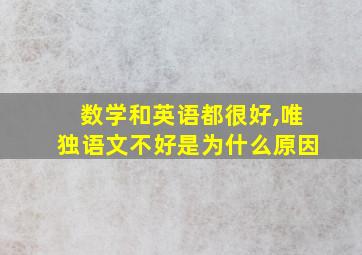 数学和英语都很好,唯独语文不好是为什么原因