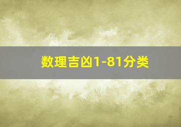 数理吉凶1-81分类