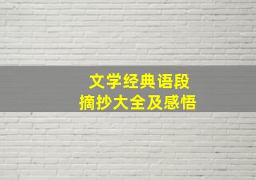 文学经典语段摘抄大全及感悟