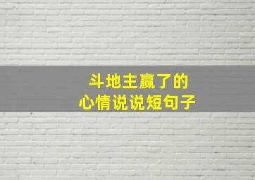 斗地主赢了的心情说说短句子