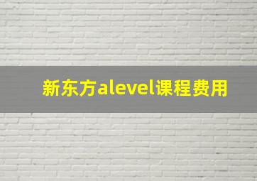 新东方alevel课程费用