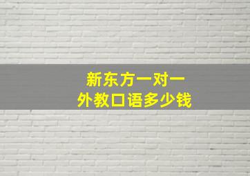 新东方一对一外教口语多少钱