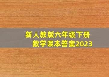 新人教版六年级下册数学课本答案2023