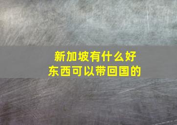 新加坡有什么好东西可以带回国的