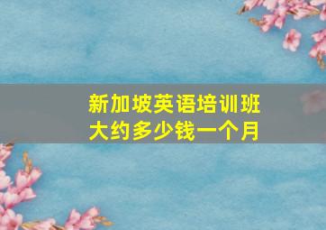 新加坡英语培训班大约多少钱一个月