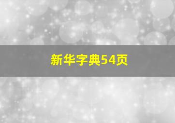 新华字典54页