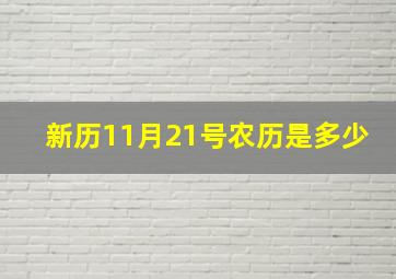 新历11月21号农历是多少