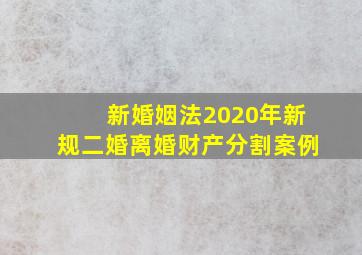 新婚姻法2020年新规二婚离婚财产分割案例