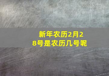 新年农历2月28号是农历几号呢