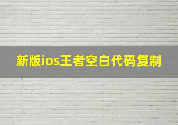 新版ios王者空白代码复制