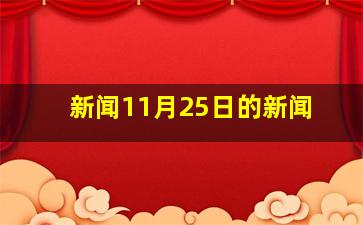 新闻11月25日的新闻