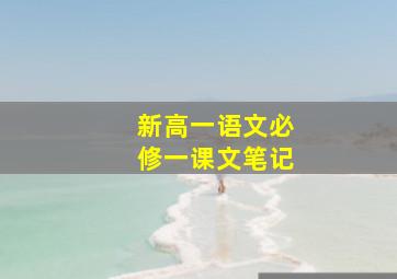 新高一语文必修一课文笔记