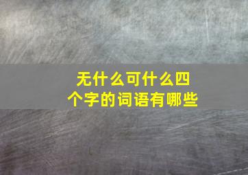 无什么可什么四个字的词语有哪些