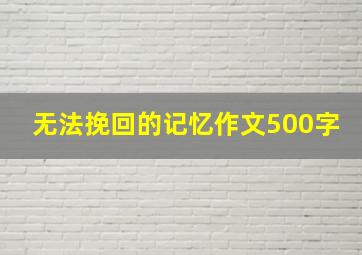 无法挽回的记忆作文500字