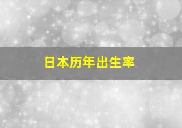 日本历年出生率