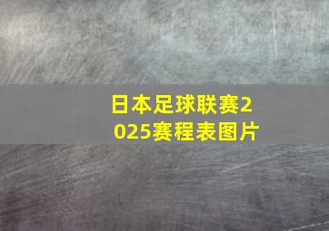 日本足球联赛2025赛程表图片