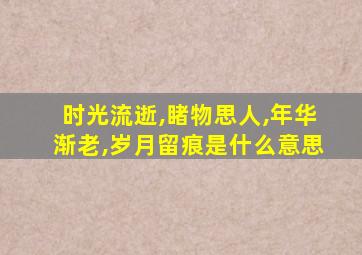 时光流逝,睹物思人,年华渐老,岁月留痕是什么意思