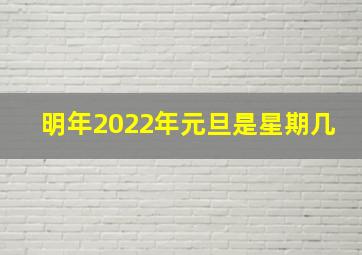 明年2022年元旦是星期几