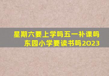 星期六要上学吗五一补课吗东园小学要读书吗2O23