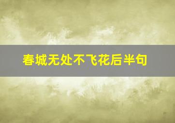 春城无处不飞花后半句