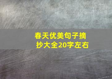 春天优美句子摘抄大全20字左右