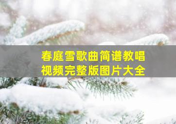 春庭雪歌曲简谱教唱视频完整版图片大全